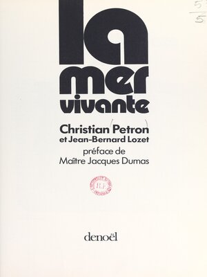 cover image of La mer vivante